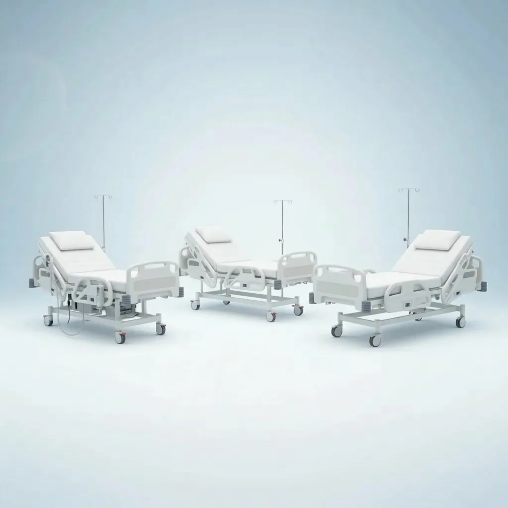 Hospital Furniture - Electric and manual hospital beds, stretchers, trolleys, examination tables, and patient transport systems.
