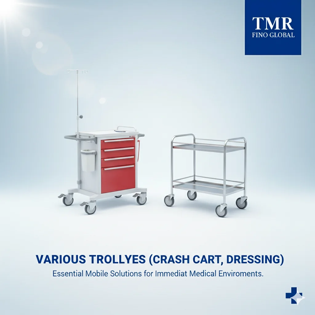 Medical Trolleys - Crash carts, dressing trolleys, instrument trolley...